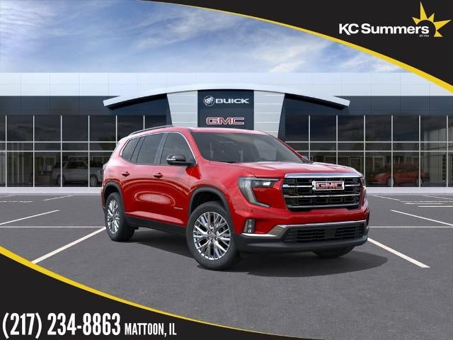 2026 GMC Acadia Elevation in Volcanic Red Tintcoat — front three-quarter view