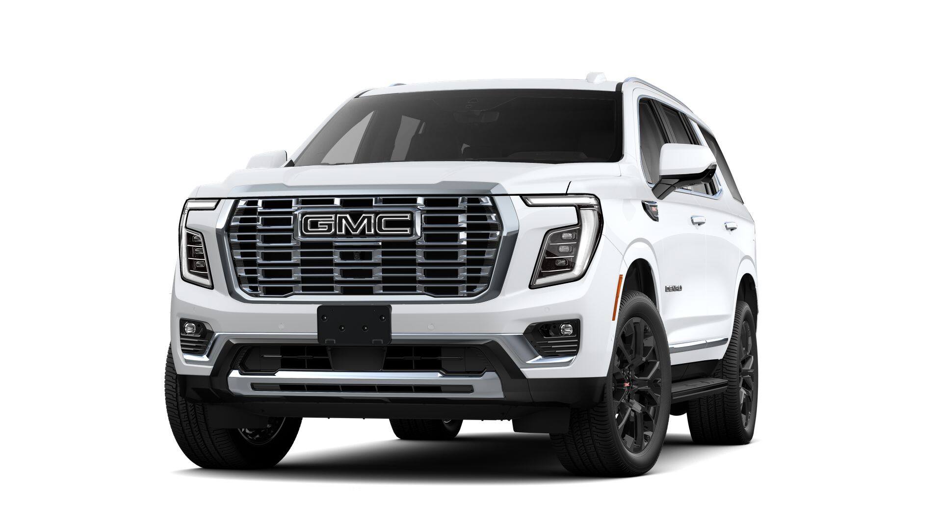 2026 GMC Yukon Denali in Summit White — front three-quarter view