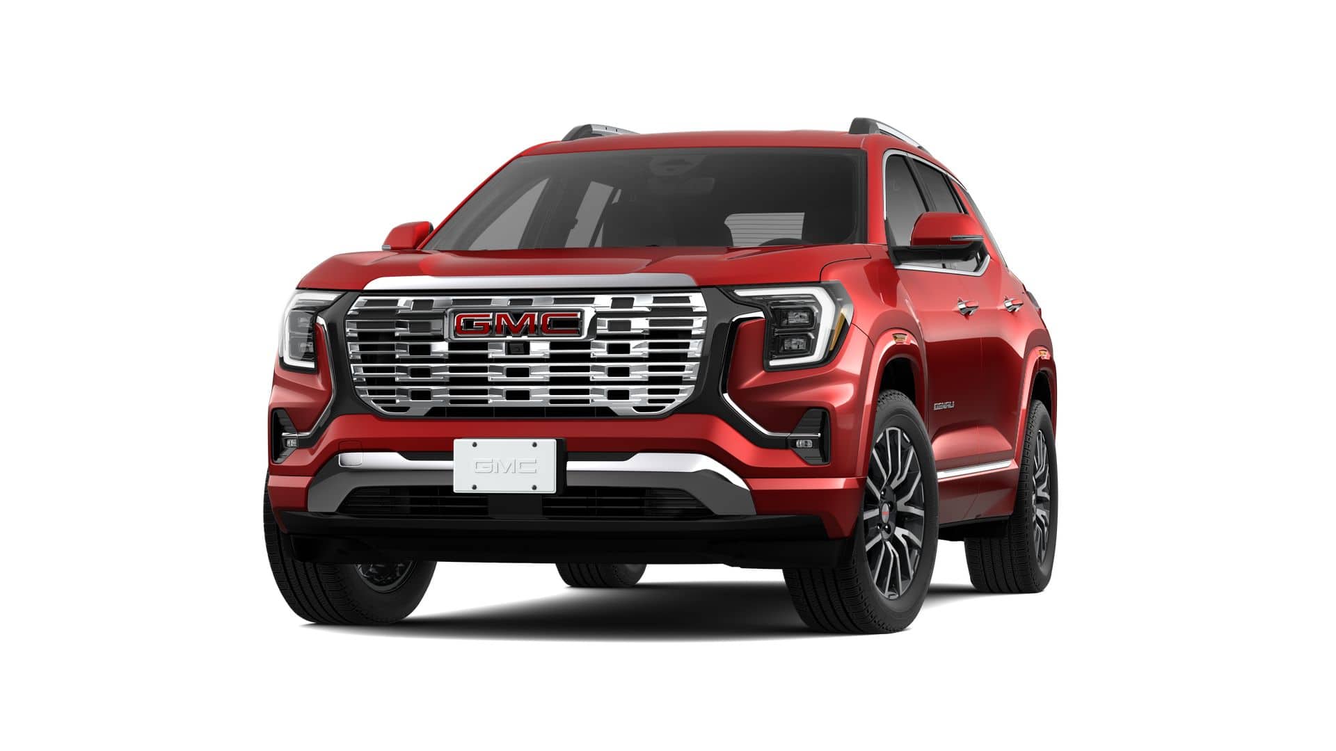 2026 GMC Terrain Denali in Volcanic Red Tintcoat — front three-quarter view