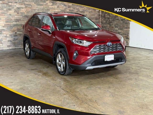 2021 Toyota RAV4 Hybrid Limited in Red — front three-quarter view