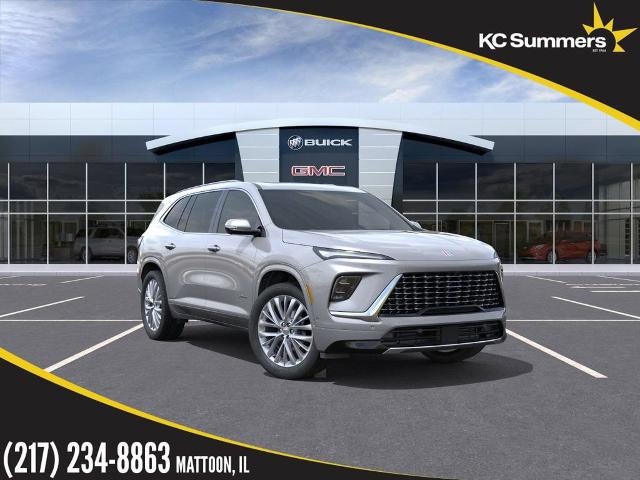 2026 Buick Enclave Avenir in Moonstone Gray Metallic — front three-quarter view